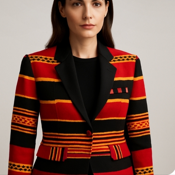 ⭐️ Host Pick ⭐️ Vintage | Abstract Eclectic Cotton Colorful Blazer - Picture 11 of 11